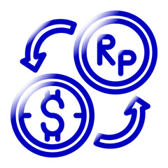 money changing blue gradient color icon