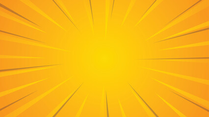 Cartoon pop art sunburst yellow orange background vector.