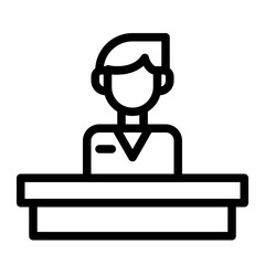 male receptionist line icon style
