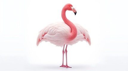 pink flamingo isolated on  white background