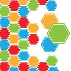 Color Hexagon shell Seamless pattern Comb color abstract background vector illustration