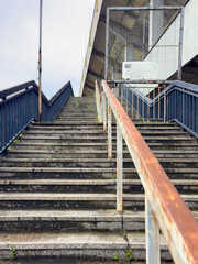 stairs and concrete structure of old strahov stadion in prague in czech republic. Biggest Stadium...