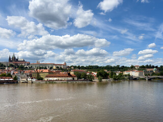 Prague, Bohemia, Czech Republic. Hradcany is the Praha Castle with churches, chapels, halls and towers from every period of its history.