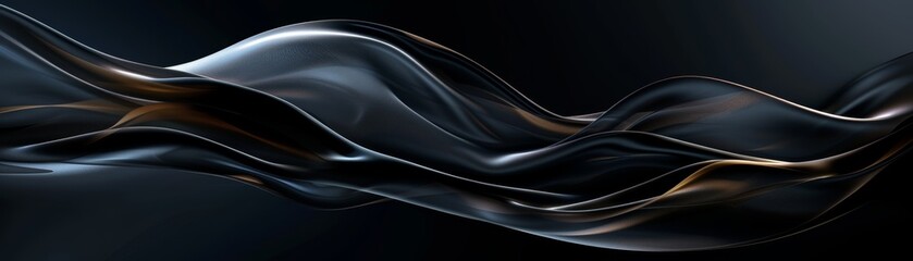 Obraz premium Abstract swirling dark blue and silver shapes.