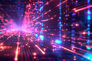 Obraz premium Cyber Security Data Transfer illustration created with Generative AI