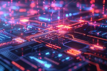 Obraz premium Cyber Security Data Transfer illustration created with Generative AI