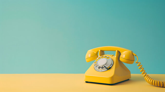 Antique phone on a bright background