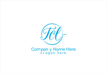 Obraz premium T & C Letter Minimalist Logo Design