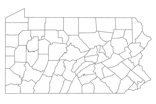 recommend clip art: High detailed illustration map - outline Pennsylvania State Map with counties