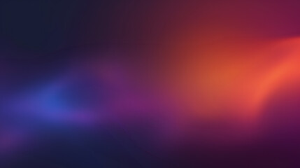 Grainy gradient background purple orange vibrant abstract glowing color wave black dark backdrop,...