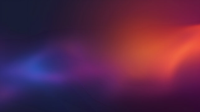 Grainy gradient background purple orange vibrant abstract glowing color wave black dark backdrop, noise texture banner poster header design