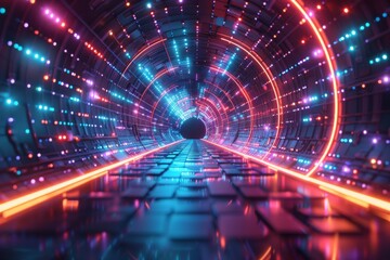 Fototapeta premium Cyber Security Data Transfer illustration created with Generative AI