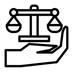 care about fair justice line icon