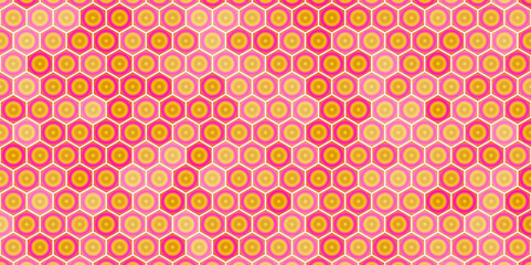 Honeycomb seamless pattern. Bright and colorful geometric background.