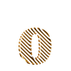 White symbol with gold diagonal ultra thin straps. letter o