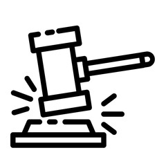  hammer knocks cutline icon style