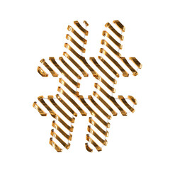 White symbol with gold diagonal ultra thin straps