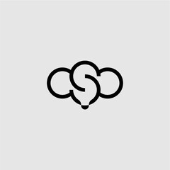 S cloud letter vector logo abstract