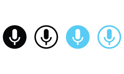 microphone mic icon, voice icon symbol buttons, Voice vector icon, Record. Microphone - recording Studio Symbol.