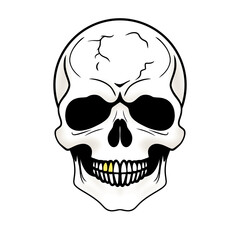 skull with gold tooth