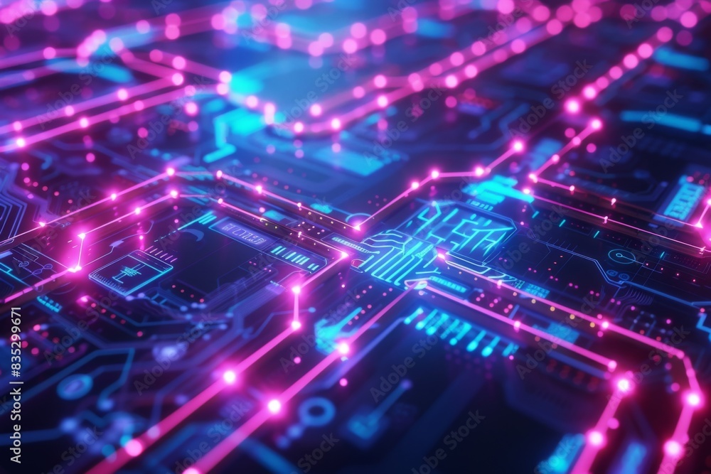 Poster cyber security data transfer illustration created with generative ai