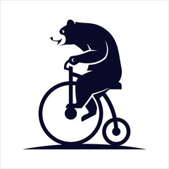Black bear riding an old bicycle © Noviangraphic