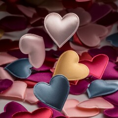 Obraz premium Neutral colored heart shapes background