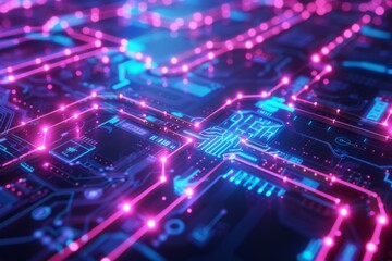 Cyber Security Data Transfer illustration created with Generative AI