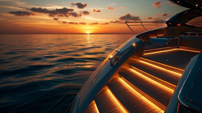 Luxury Yacht Experience: Capture the luxury yacht experience with elegant yachts, pristine waters,