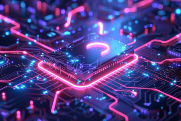 Fototapeta premium Cyber Security Data Transfer illustration created with Generative AI