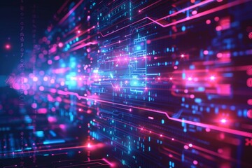 Fototapeta premium Cyber Security Data Transfer illustration created with Generative AI