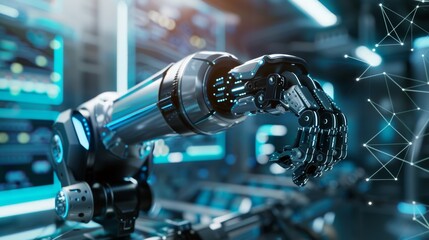 The robotic arm in factory