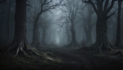 Fototapeta premium fog in the forest with nature background.