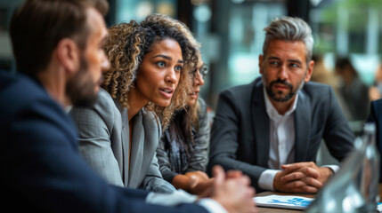Focused Business Meeting Among Diverse Corporate Professionals