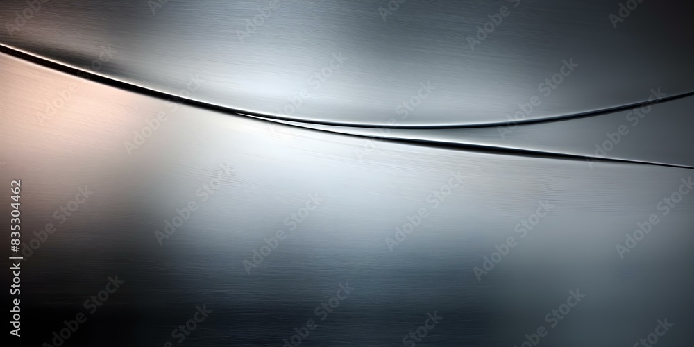 Poster creating a metallic texture with a brushed steel background and shiny reflections. concept metallic 