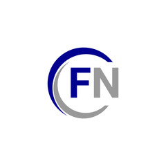 Alphabet letters Initials Monogram logo FN, INITIAL Letter FN logo design, template vector.
