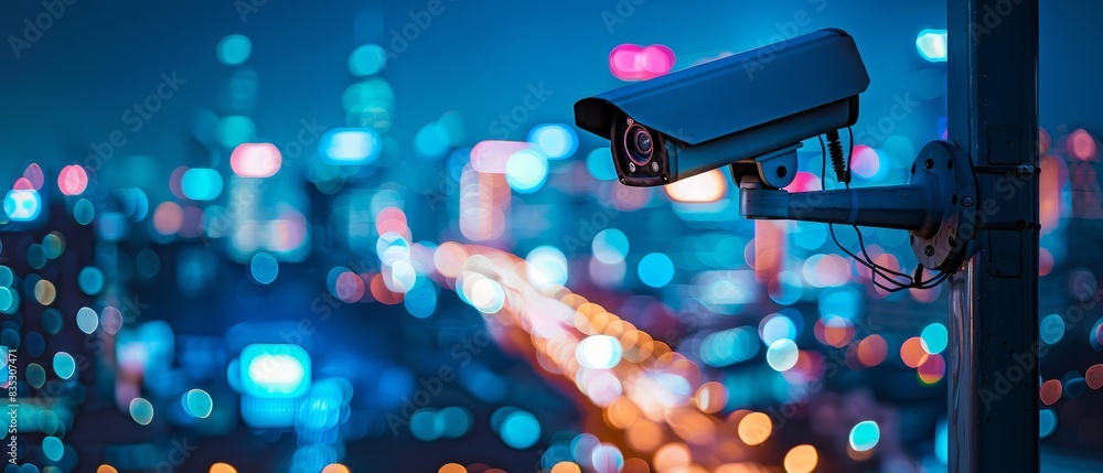 Aufkleber modern technology concept: implementing an ai - enhanced public surveillance system in a smart city