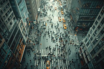 Fototapeta premium Crowded street during rush hour