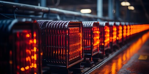 Radiator Manufacturing Process: A Comprehensive Guide. Concept Industrial Machinery, Metal Fabrication, Quality Control, Assembly Line Management, Product Testing