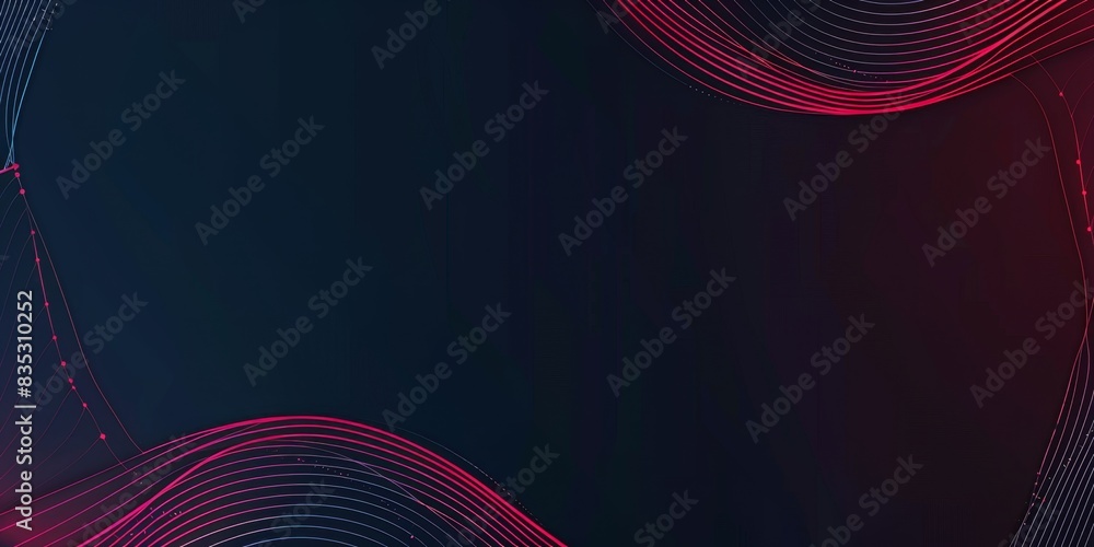 Poster red and blue vector background with diagonal lines, a dark navy gradient background, a technology st