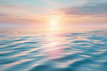 Fototapeta premium As the sun dips into the sea, nature's canvas is painted in hues of blue, orange, and gold.