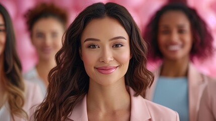 Fototapeta premium Confident Woman Smiling in Business Setting