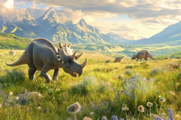 Obraz premium In the African wilderness, dinosaurs once roamed, their legacy visible in the stunning wildlife and landscapes.