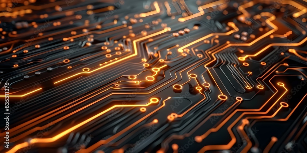 Poster ai revolutionizing daily life with technology like automation robotics chatbots and biometrics. conc
