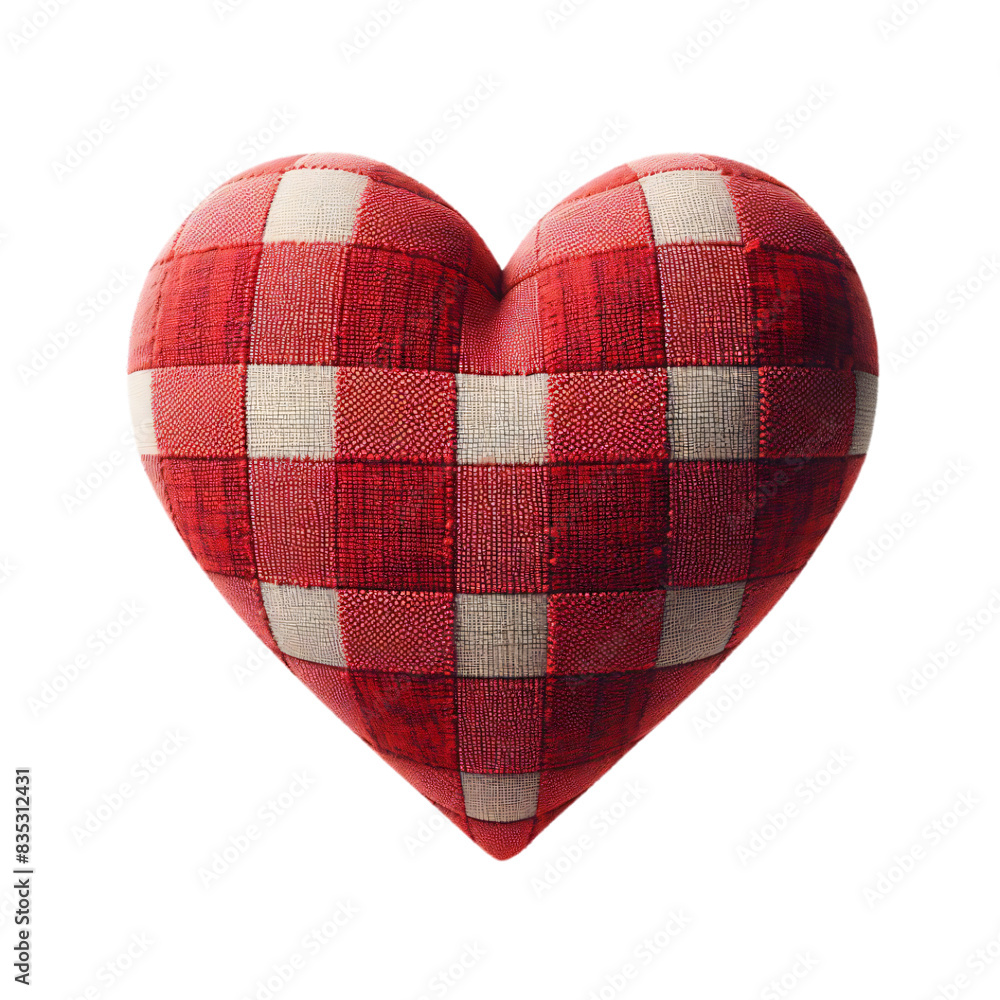 Fototapete 3d 2d Heart element with checkered texture and strings Festa Junina de São João for composition
