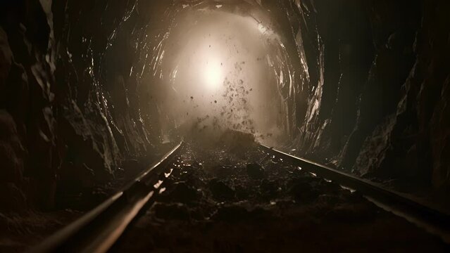 The rumble of explosives being set off deep within the mine to extract coal.