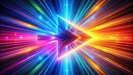 Colorful abstract arrow sign with high speed movement light effect, dynamic, colorful, abstract, arrow, sign, high speed, movement, light effect, vibrant, motion, energy, futuristic