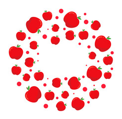 with Bright apple. Round white label for text on background