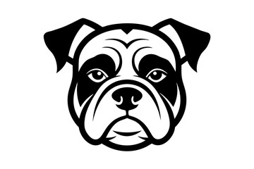 bulldog face vector illustration 