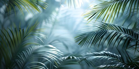 Aerial perspective of lush palm leaves setting a tranquil spa atmosphere. Concept Aerial Photography, Tranquil Atmosphere, Lush Palm Leaves, Spa Setting